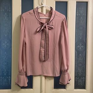 Chicwish blush tie neck top